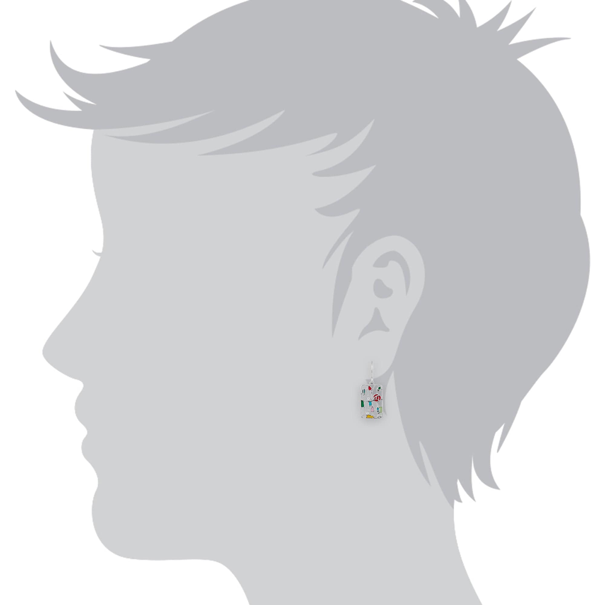 243E035301925-243N015601925 Rennie Mackintosh Inspired Inspired Round Topaz & Enamel Rose Rectangle Drop Earrings & Pendant Set in 925 Sterling Silver 3