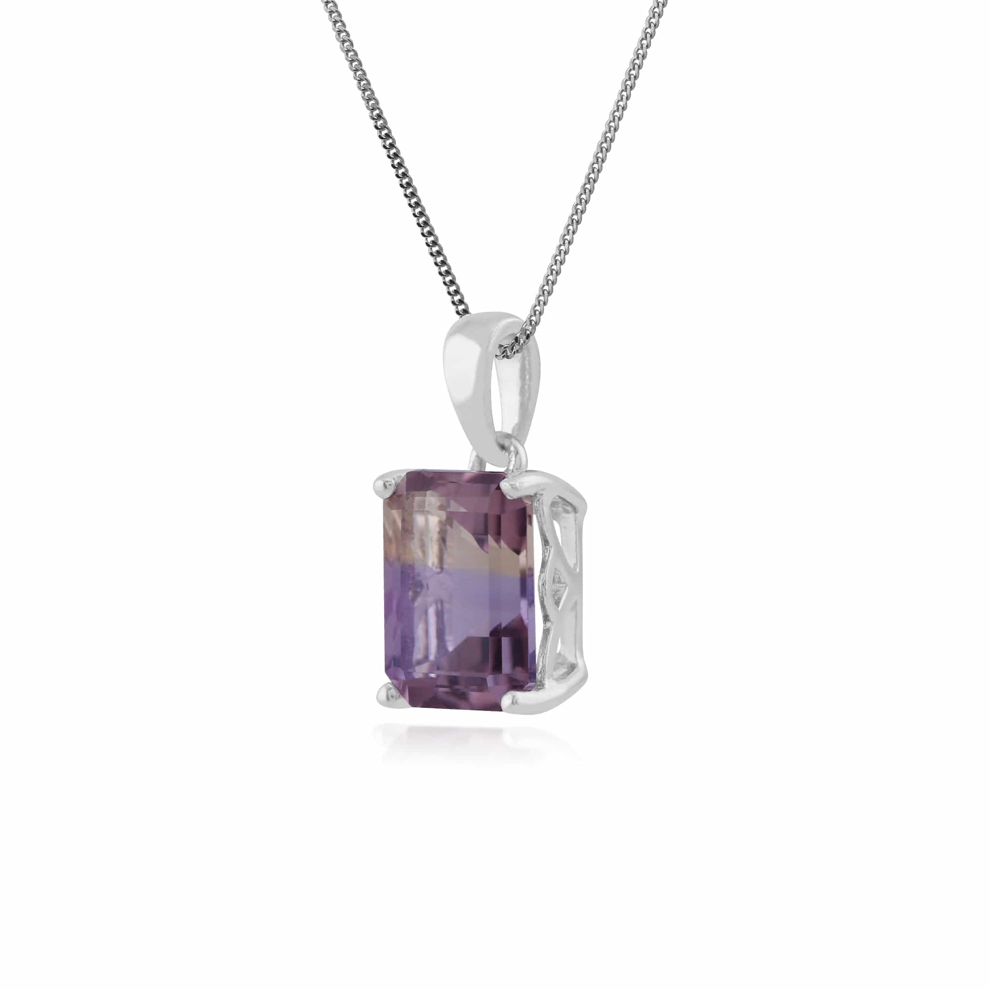 270P022902925 Classic Octagon Ametrine Claw Set Pendant in 925 Sterling Silver 2