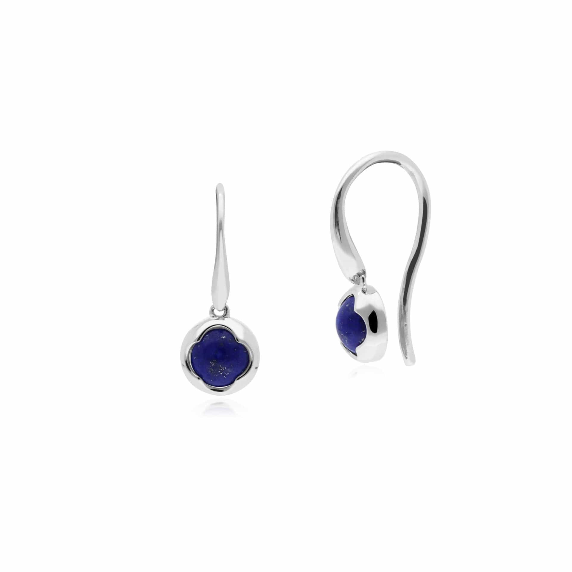 270E023302925SAM Gemondo Sterling Silver Round Lapis Lazuli Small Drop Earrings 1