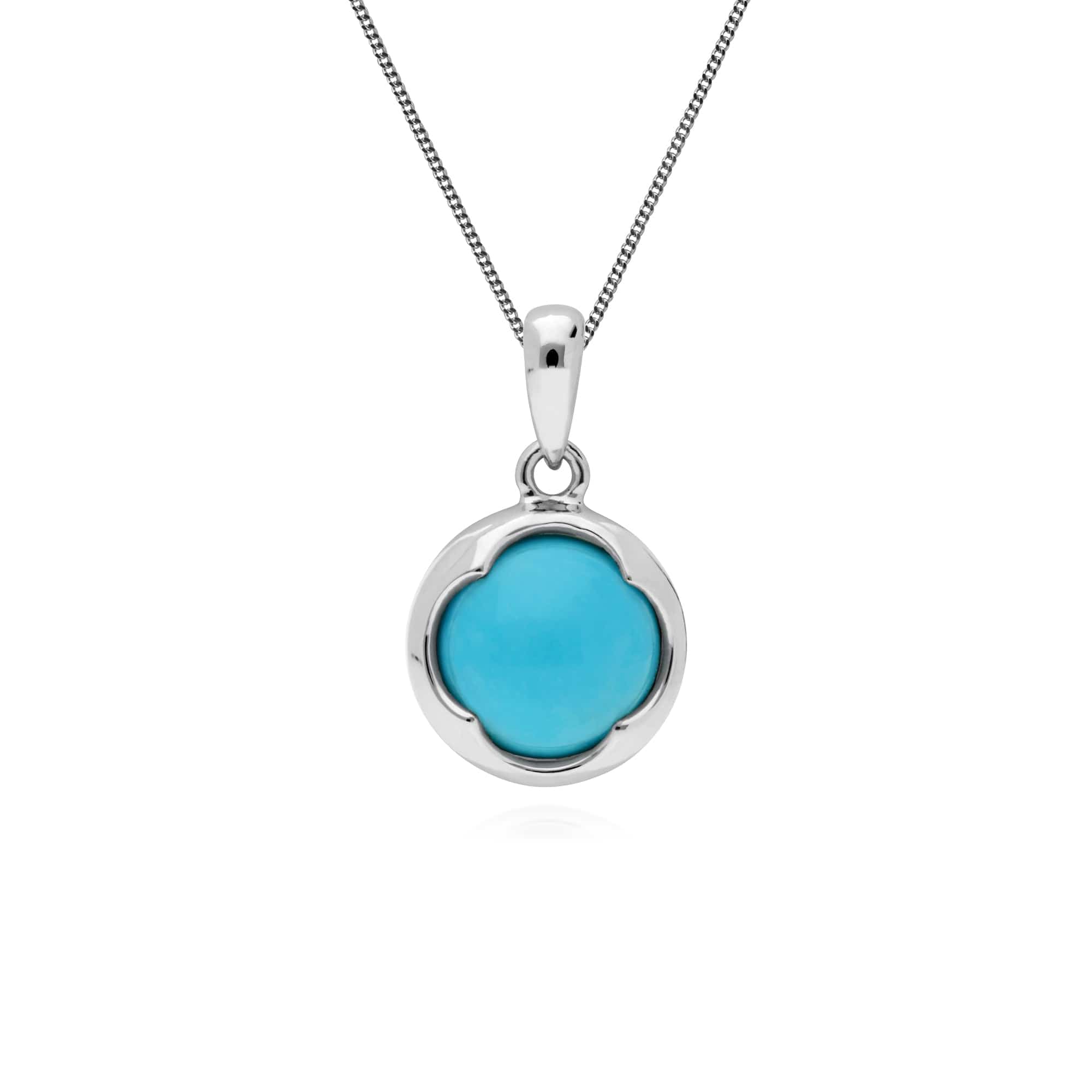 270P024501925 Gemondo Sterling Silver Round Turquoise Pendant on 45cm Chain 1