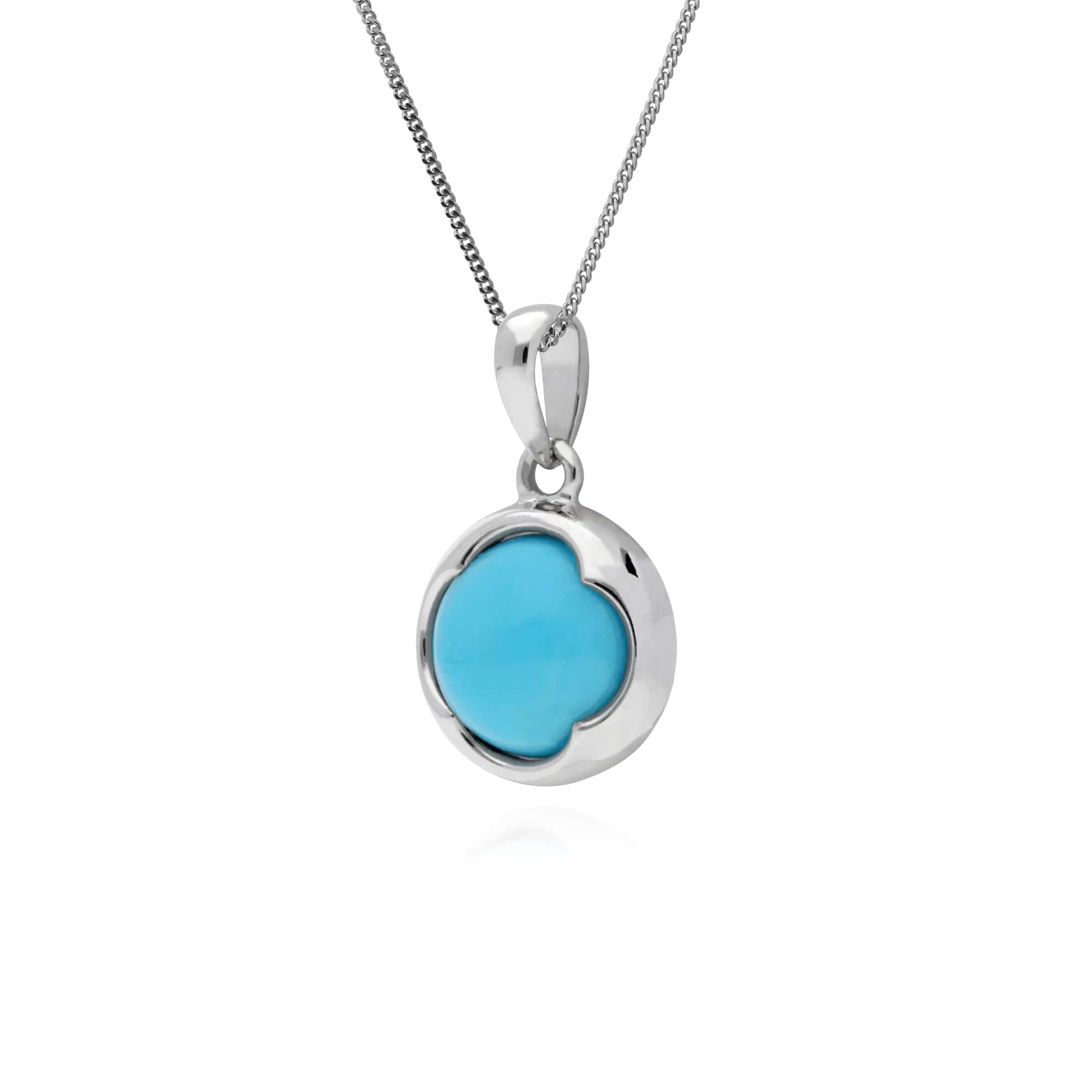 270P024501925 Gemondo Sterling Silver Round Turquoise Pendant on 45cm Chain 2