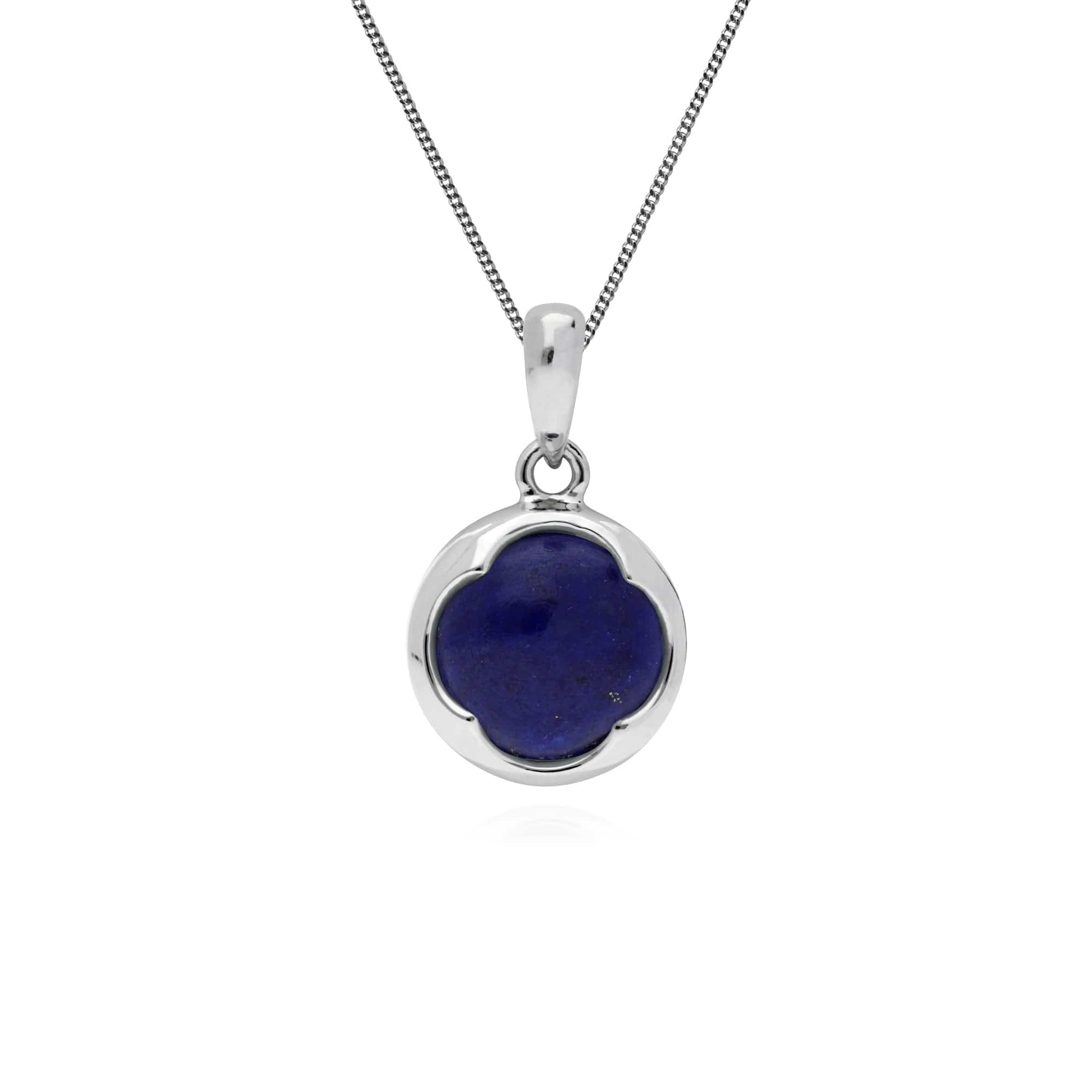 Gemondo Sterling Silver Round Lapis Lazuli Pendant on 45cm Chain - Gemondo