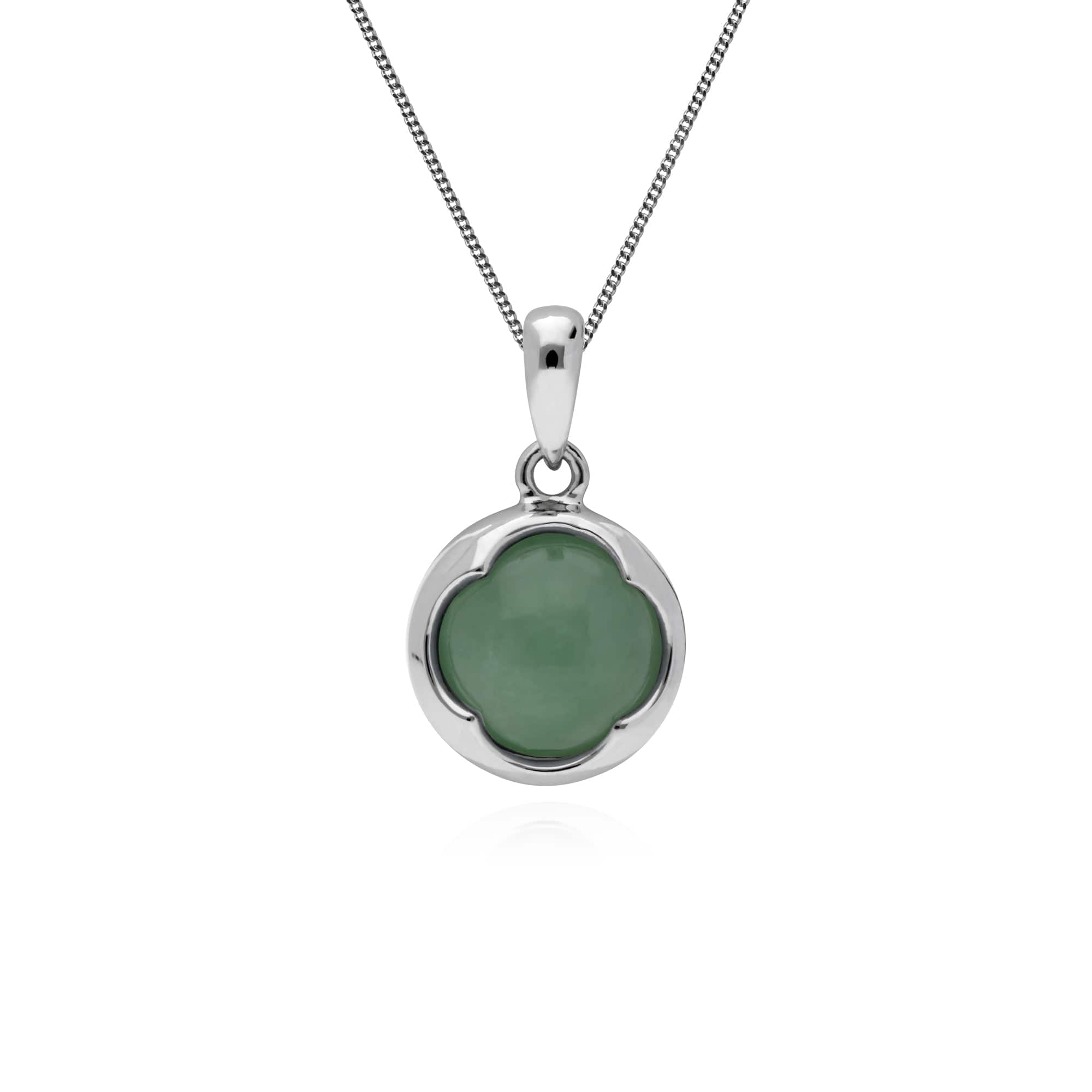 Geometric Sugarloaf Jade Circular Prism Pendant in  925 Sterling Silver - Gemondo