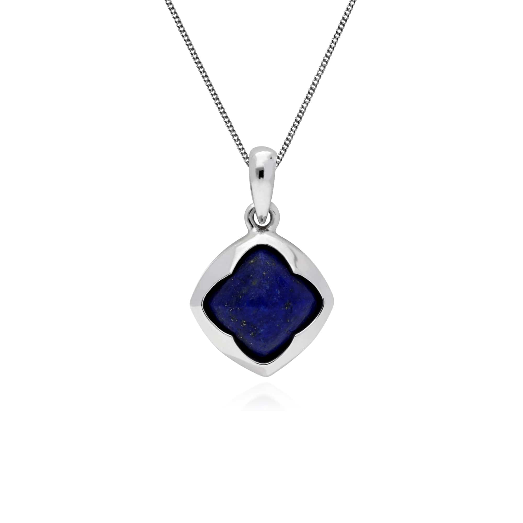Gemondo Sterling Silver Cushion Lapis Lazuli Pendant on 45cm Chain - Gemondo
