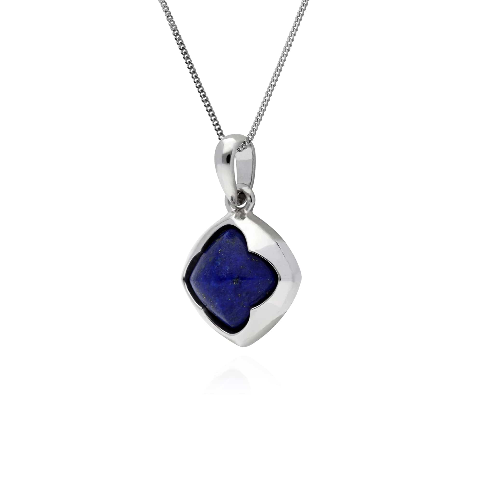 Gemondo Sterling Silver Cushion Lapis Lazuli Pendant on 45cm Chain - Gemondo