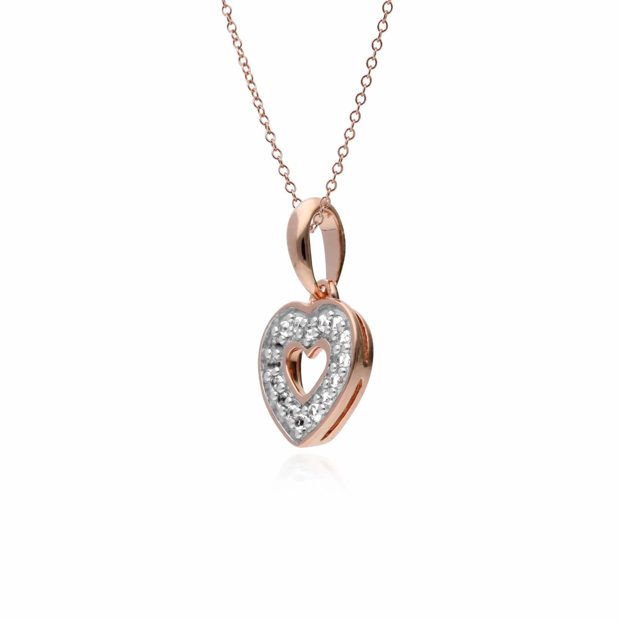 Gemondo Rose Gold Plated Sterling Silver Topaz Heart Pendant - Gemondo