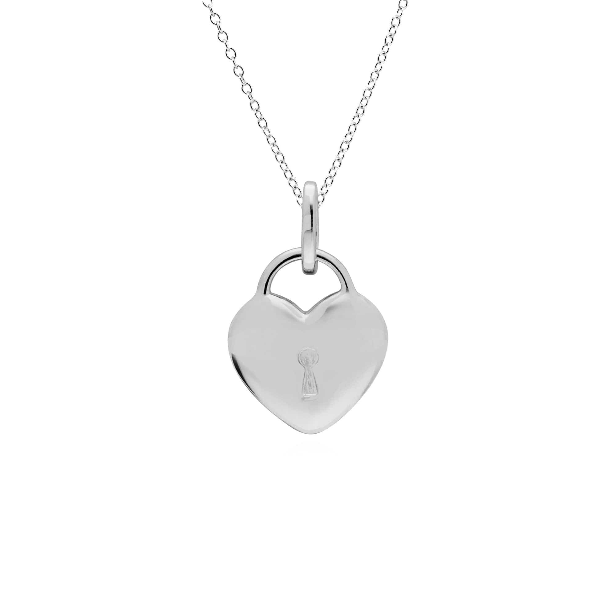 270P026803925-270P027001925 Classic Heart Lock Pendant & Opal Big Key Charm in 925 Sterling Silver 3