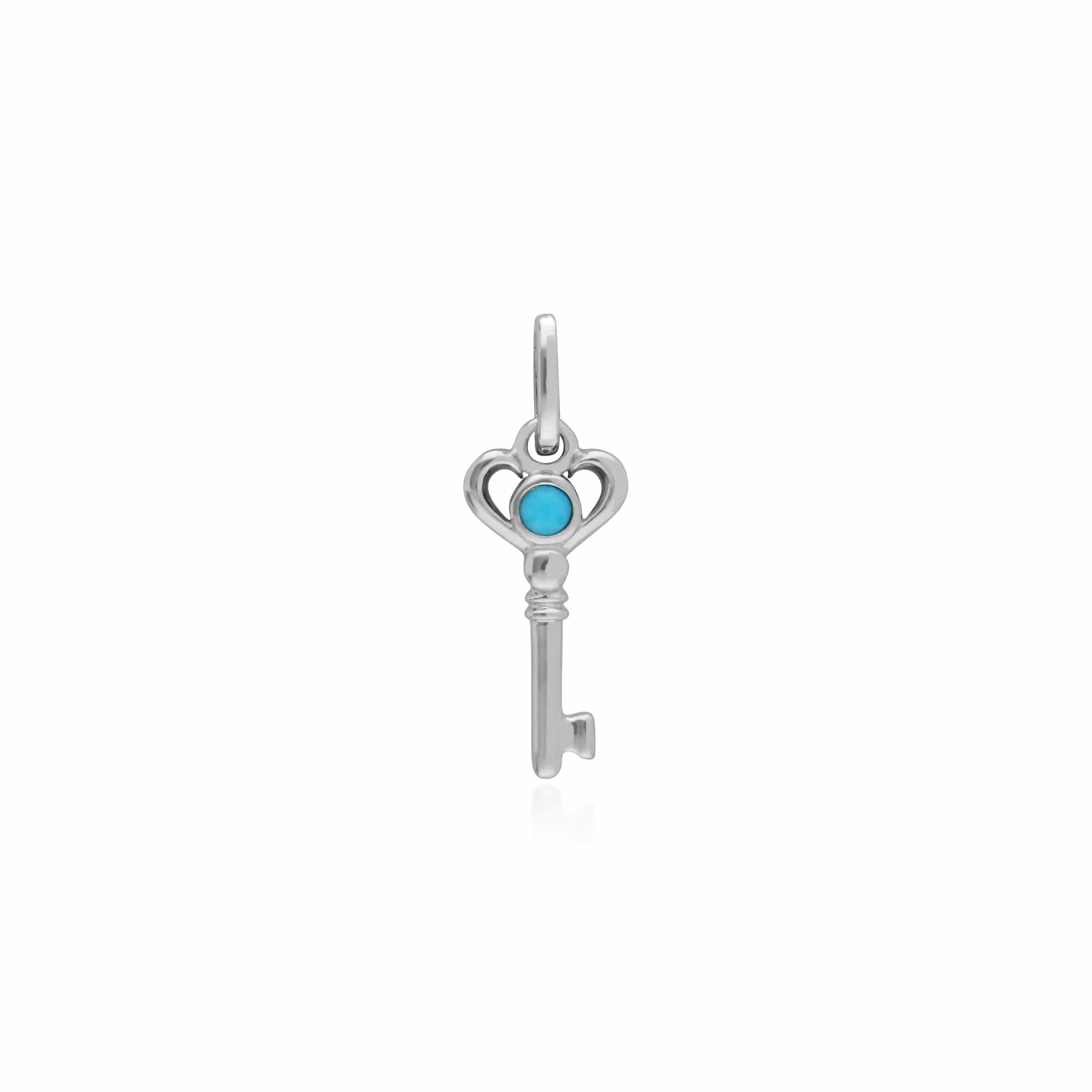 Gemondo Sterling Silver Turquoise Small Key Charm - Gemondo