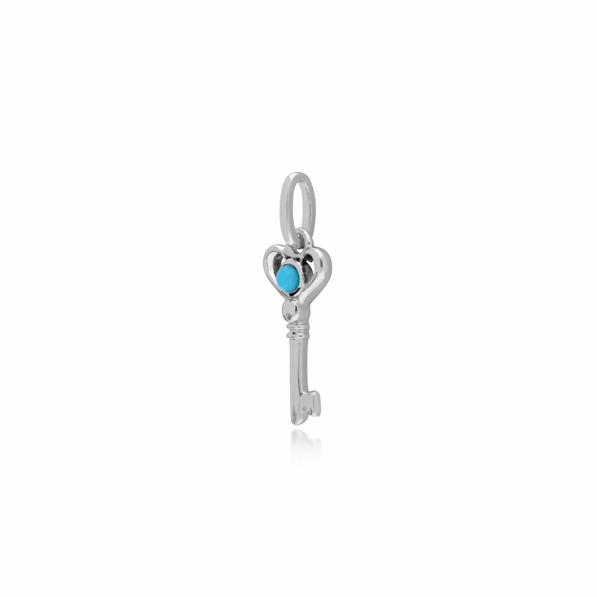 Gemondo Sterling Silver Turquoise Small Key Charm - Gemondo