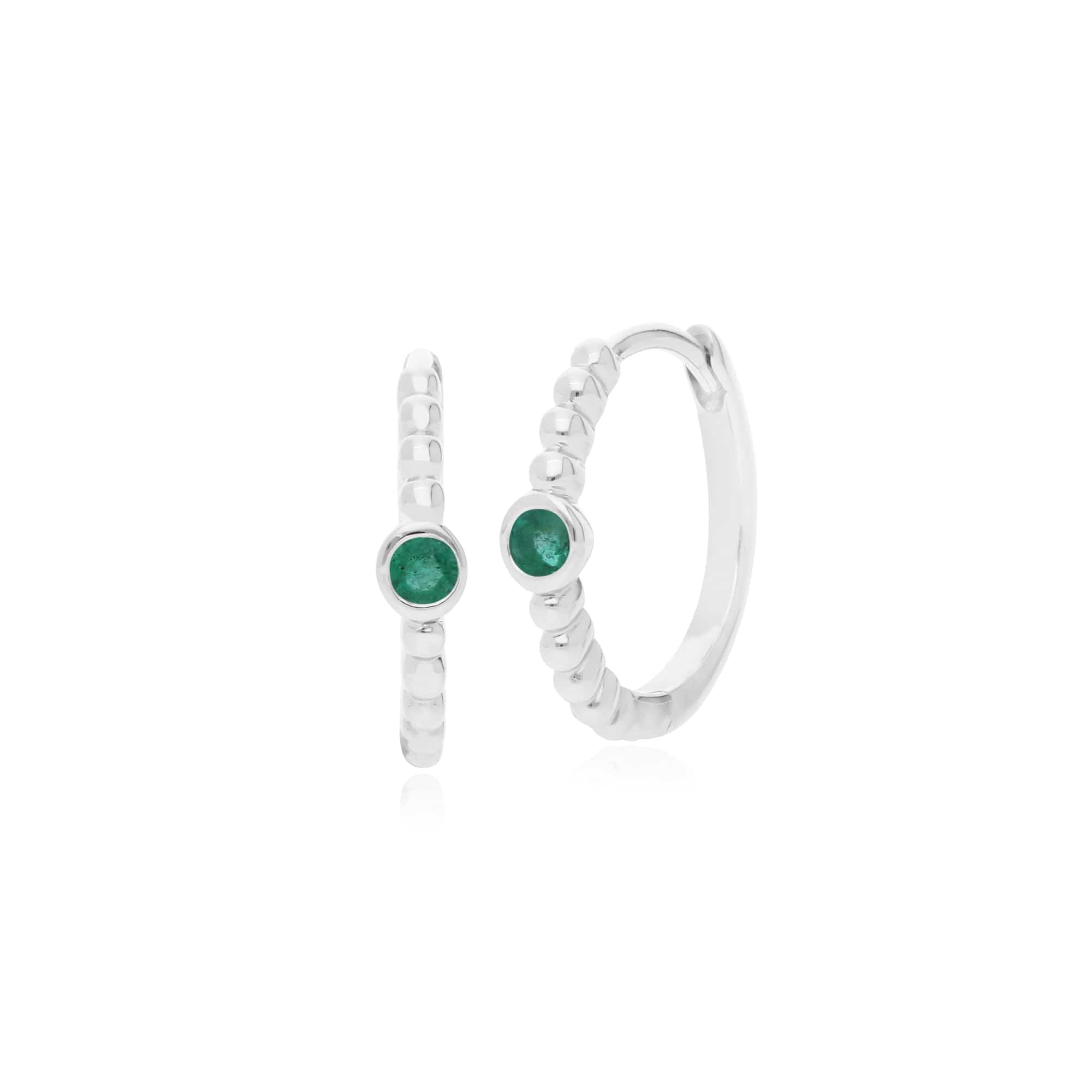 Essential Emerald Bezel Hoop Earrings & Ring Set Image 2