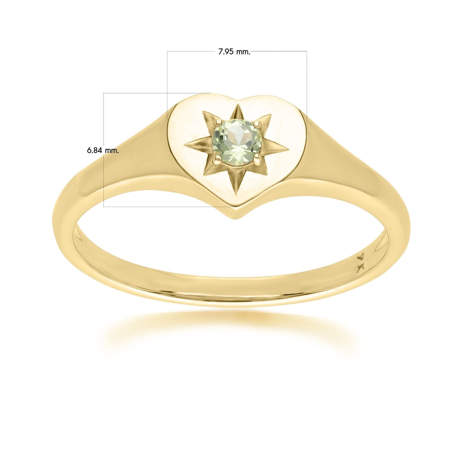 ECFEW™ 'The Liberator' Peridot Heart Ring in 9ct Yellow Gold - Gemondo
