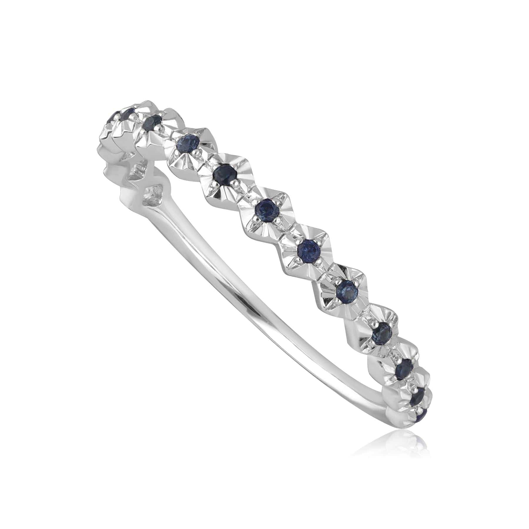 Gemondo Ethical 9ct White Gold 0.090ct Sapphire Band Ring
