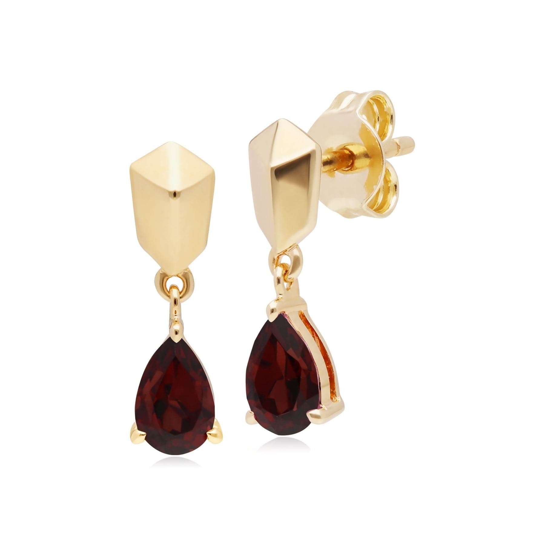 270E028502925 Micro Statement Garnet Earrings in Gold Plated Silver 1