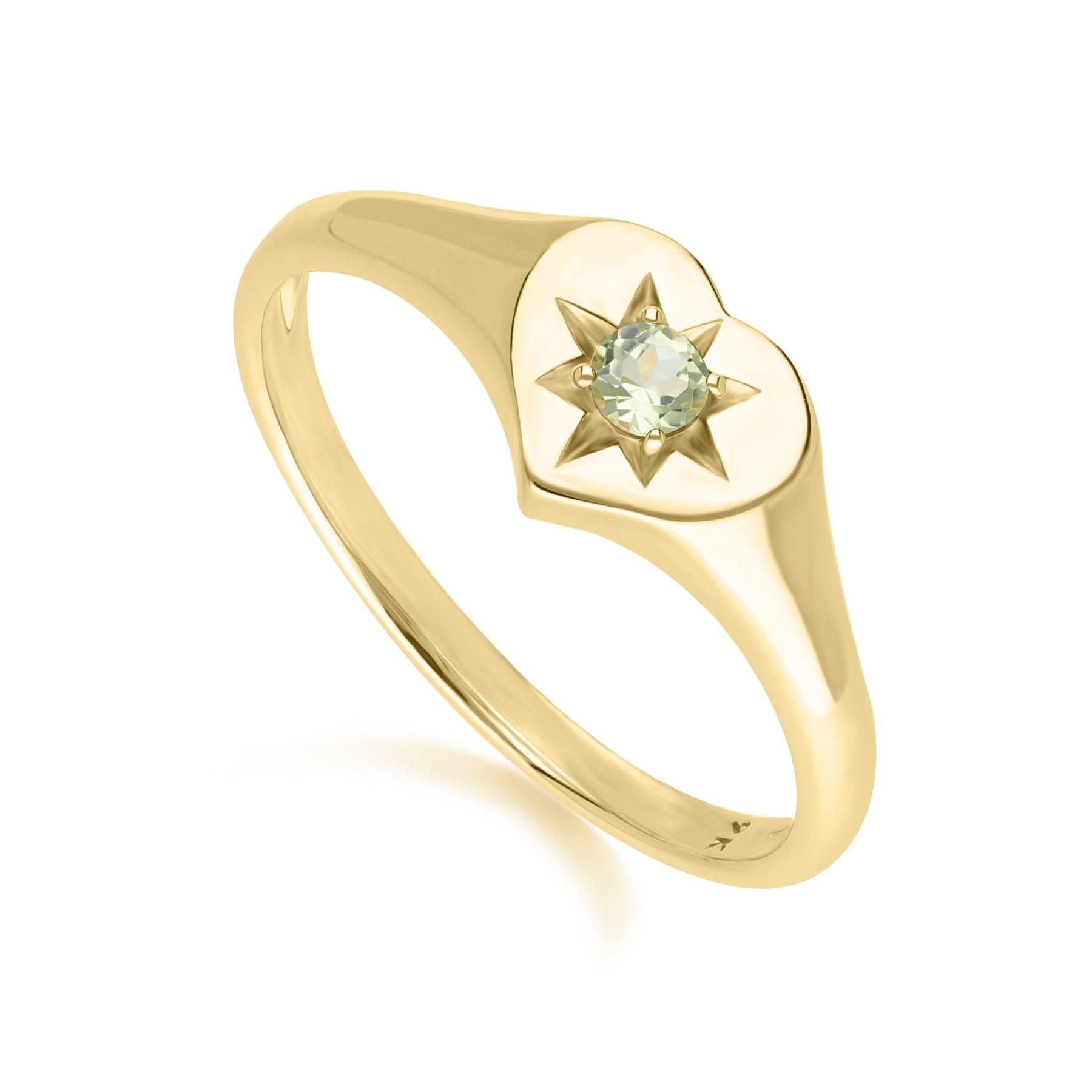 135R2055049 ECFEW™ 'The Liberator' Peridot Heart Ring in 9ct Yellow Gold Side