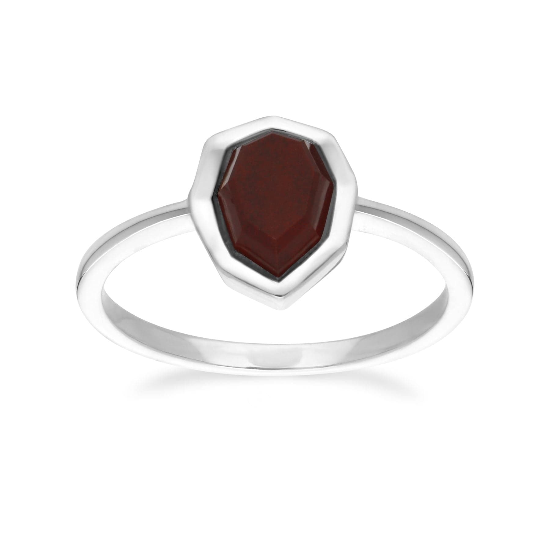 271R025602925 Irregular B Gem Red Jasper Ring in Sterling Silver 2