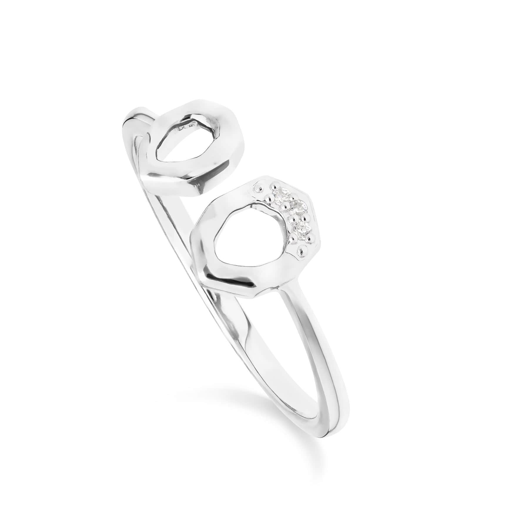 162P0225019-162R0391019 Diamond Pave Asymmetrical Pendant & Ring Set in 9ct White Gold 3