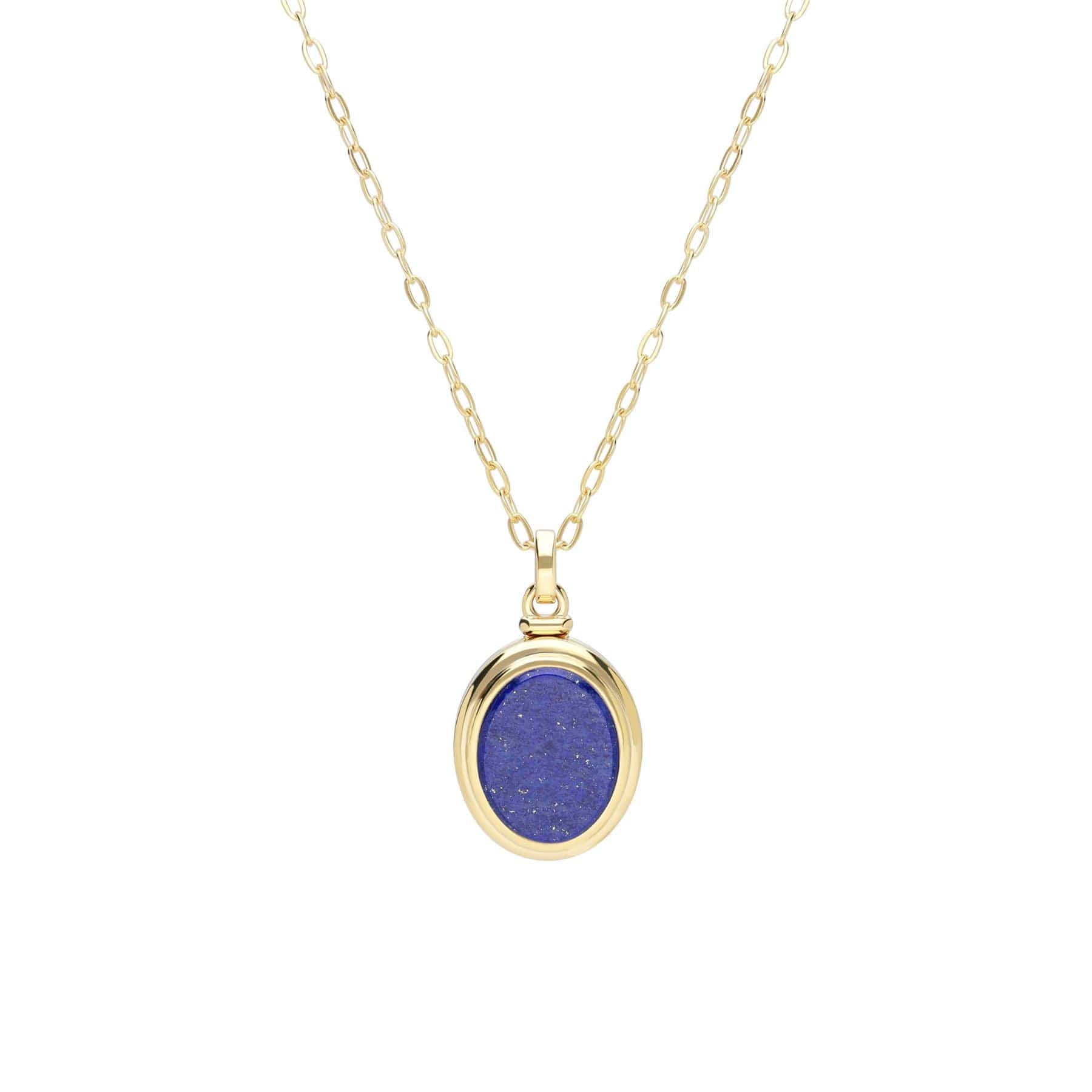 270N038303925 Bona Fide Lapis Lazuli Oval Locket In Yellow Gold Plated Silver 1