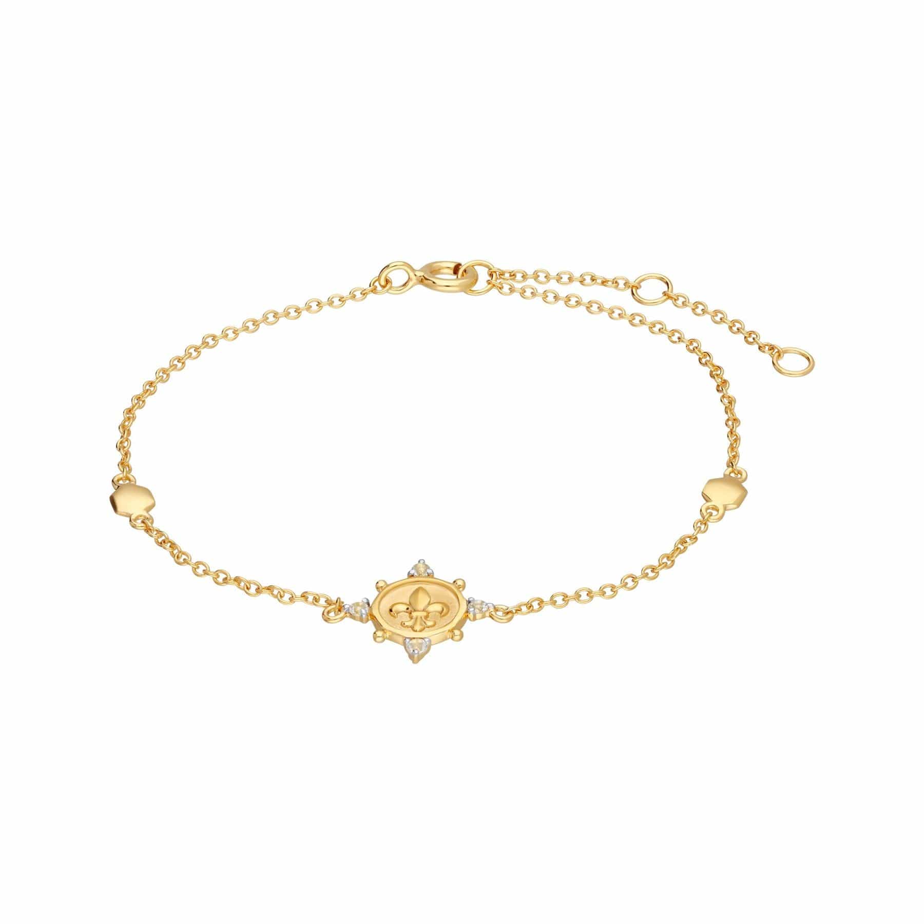 ECFEW™ 'The Liberator' White Topaz Fleur De Lis Coin Bracelet