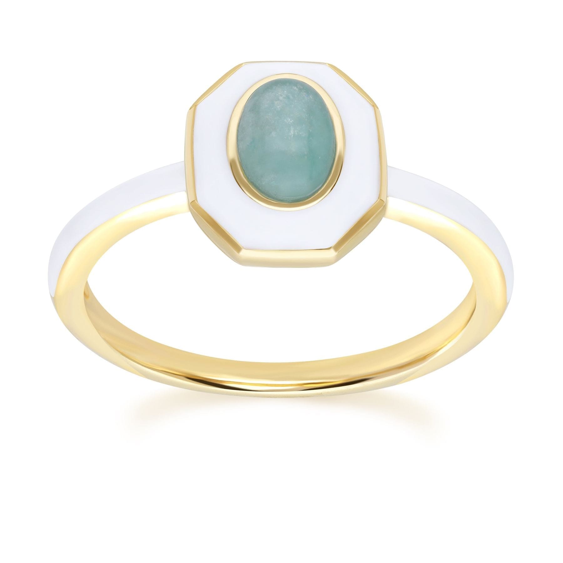 271R026001925 Siberian Waltz White Enamel & Amazonite Ring 2