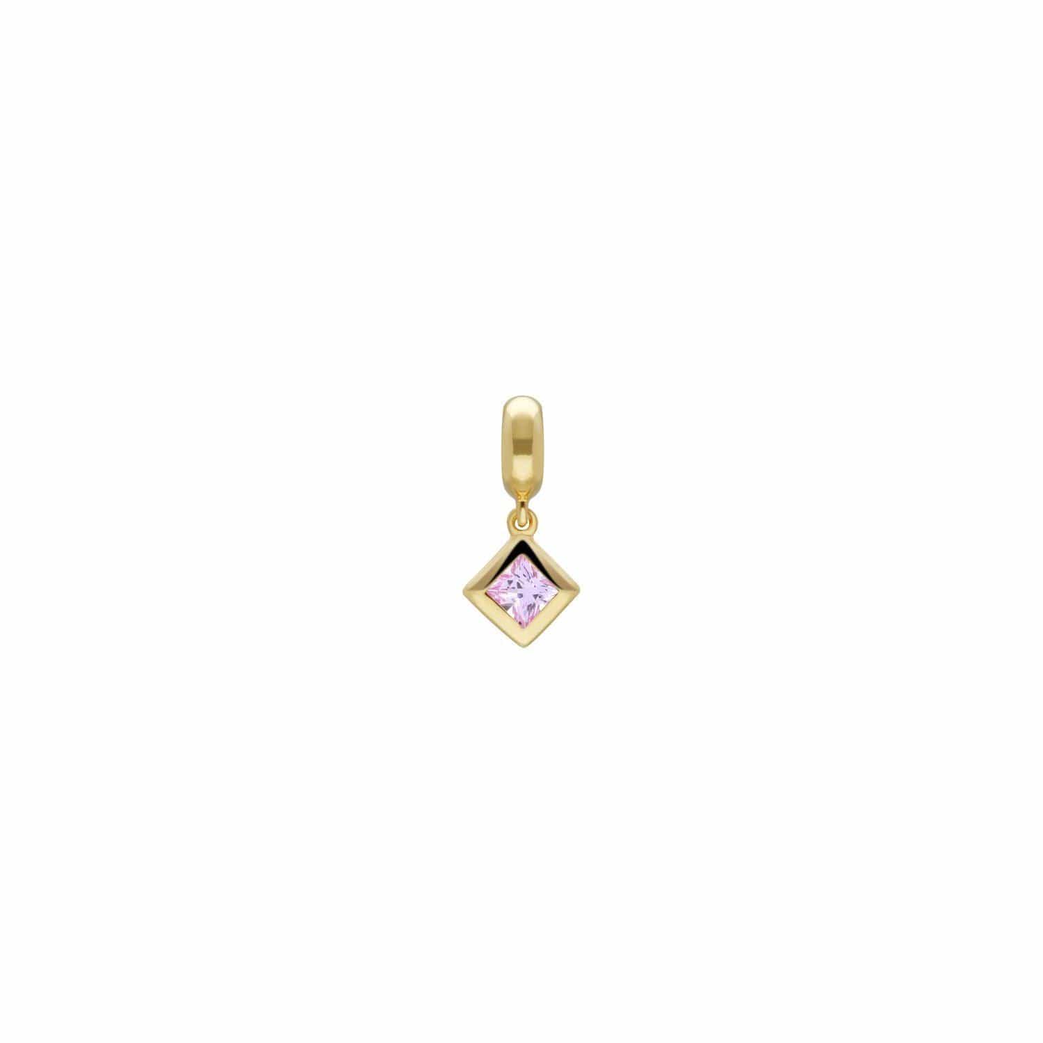 Achievement 'Stone of Fortune' Gold Plated Pink Sapphire Charm - Gemondo