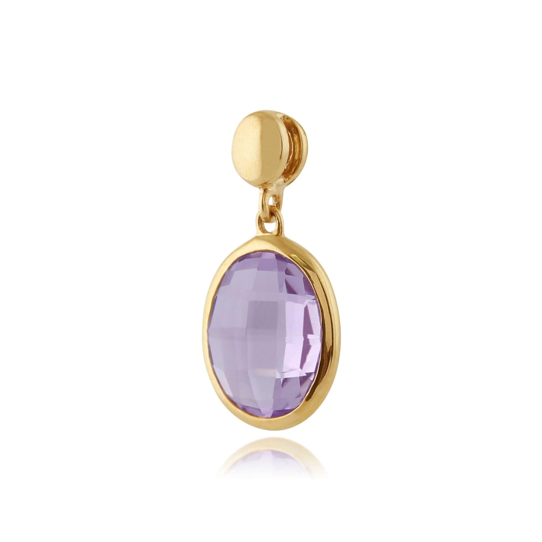 135P1474019 Amethyst Checkerboard 9ct Yellow Gold Oval Pendant on Chain 2