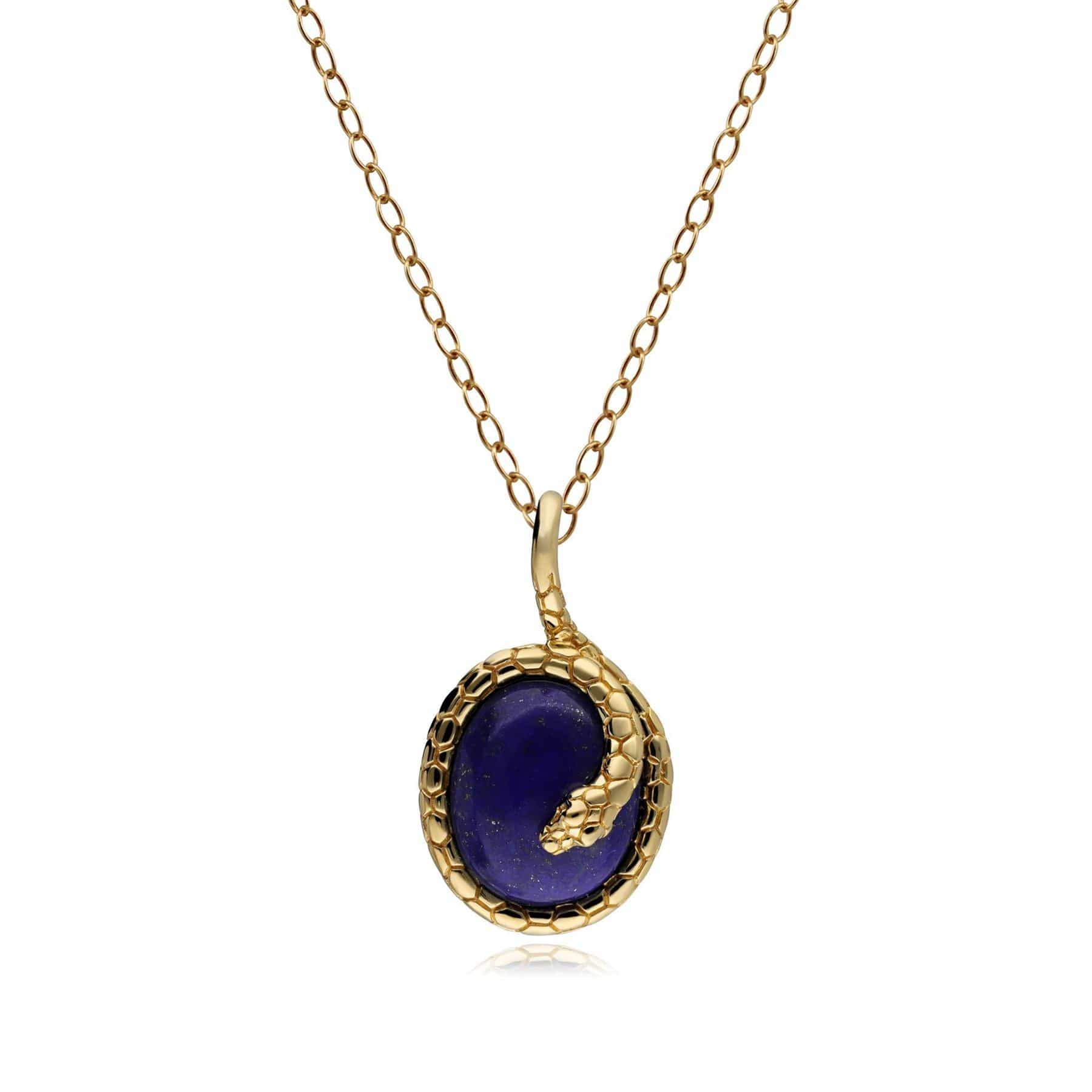 ECFEW™ 'The Ruler' Oval Lapis Lazuli Winding Snake Pendant