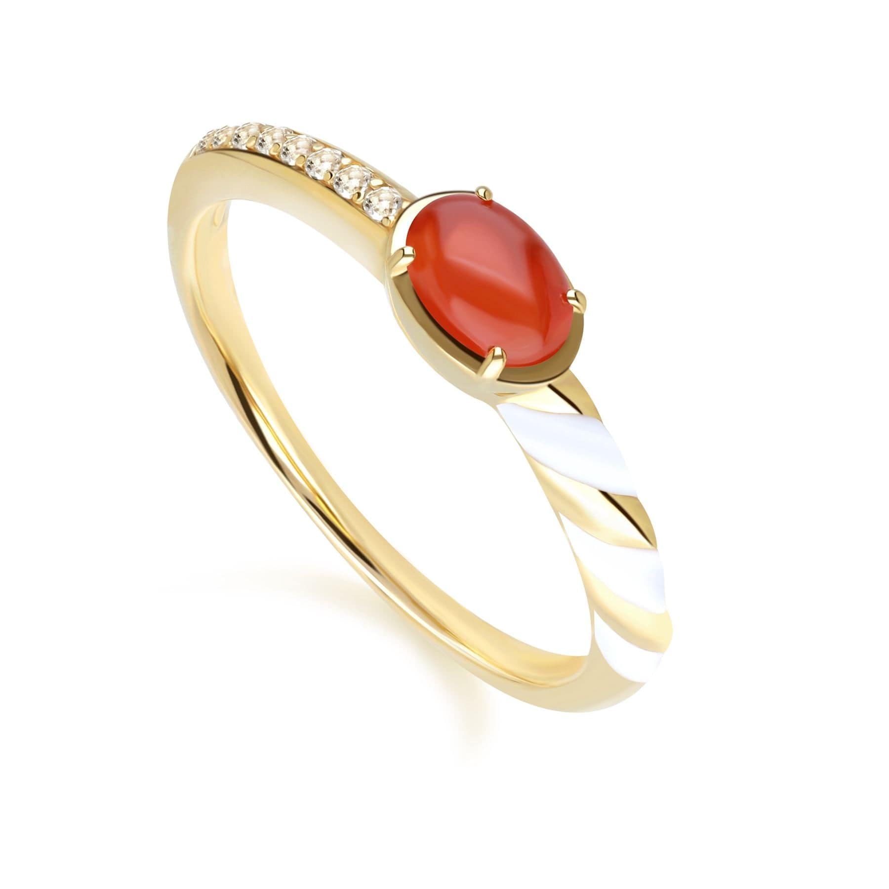 270R064901925 Siberian Waltz Carnelian & White Topaz Ring 1