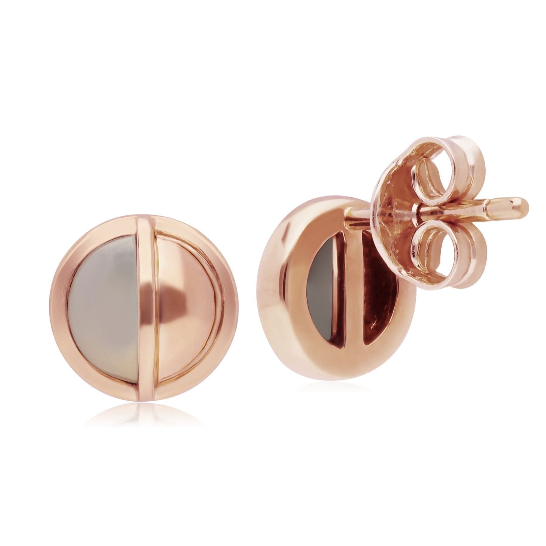 Round Mother of Pearl Stud Earrings