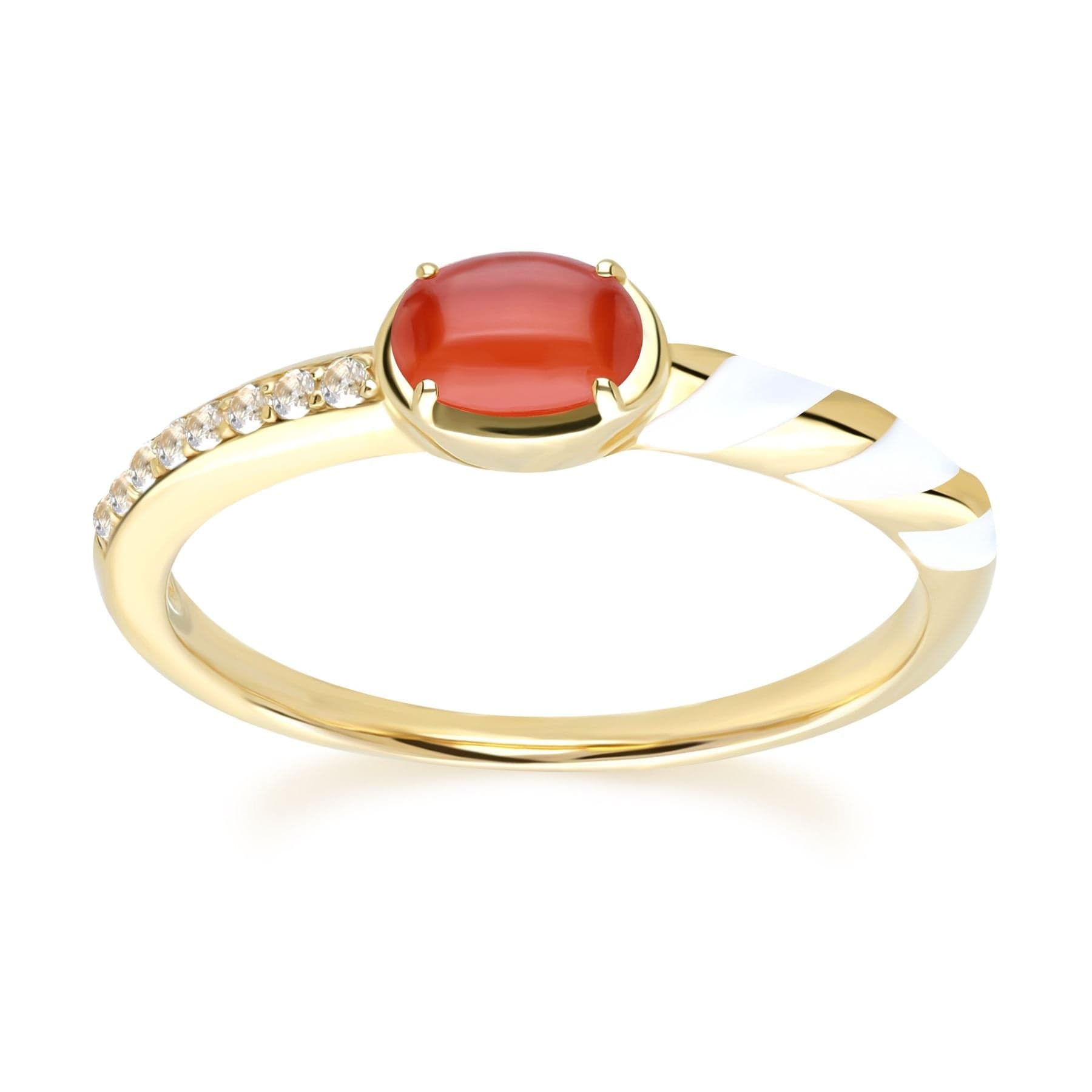 270R064901925 Siberian Waltz Carnelian & White Topaz Ring 4