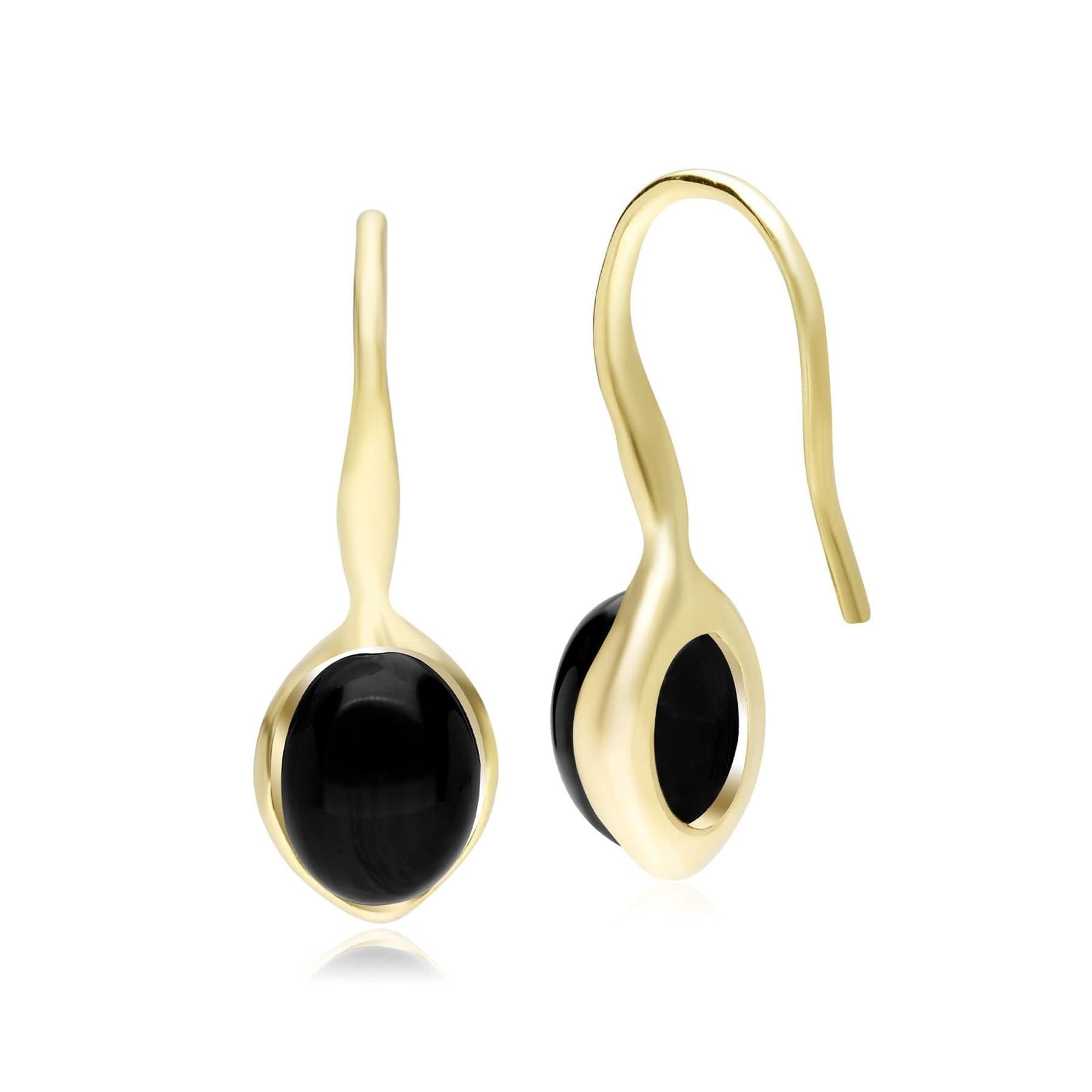 270E027006925 Irregular B Gem Black Onyx Drop Earrings In Sterling Silver 3